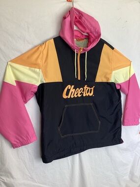 Cheetos 1/4 zip pullover lightweight hoodie Anorak jacket Chester Cheetah